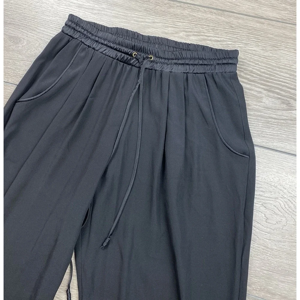 Ramy Brook Women's Silk Drawstring Jogger Pants Black Size Small‎